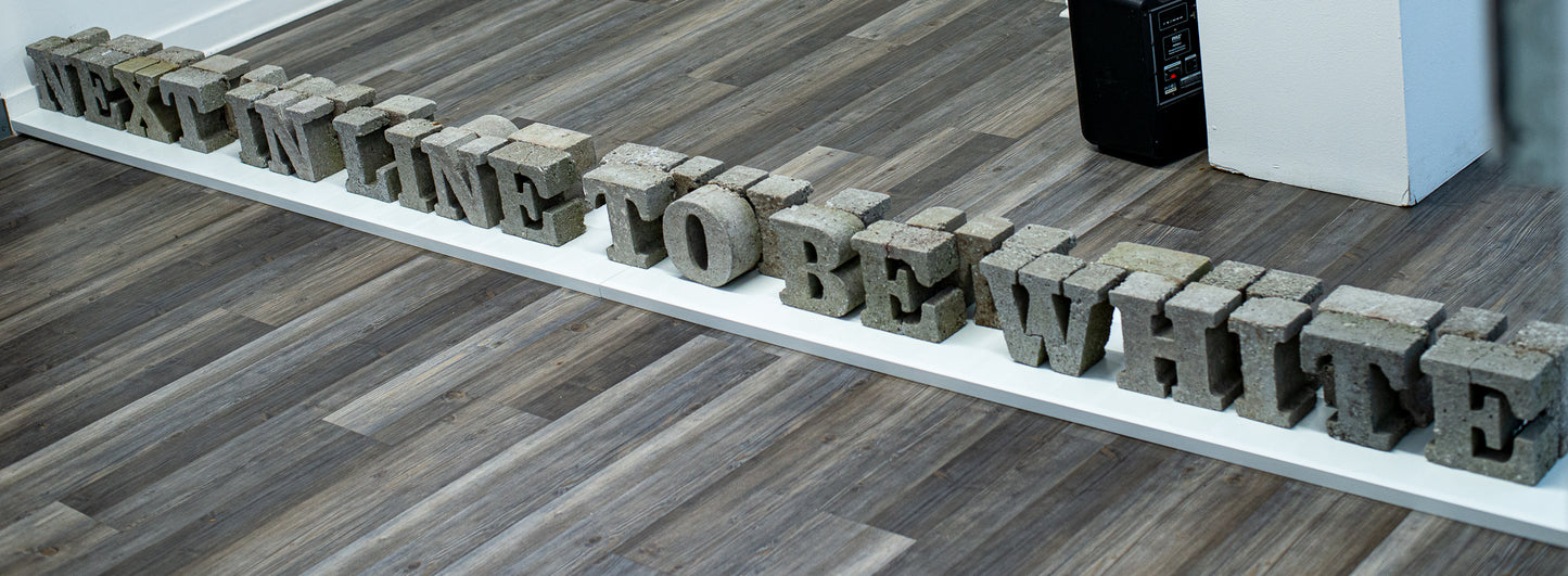 Concrete Poetry: NEXT IN LINE TO BE WHITE/NEXT IN LINE TO DISAPPEAR